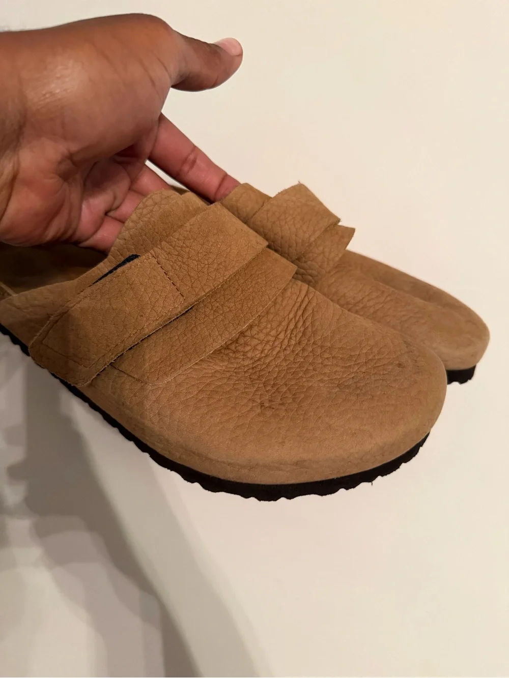BIRKENSTOCK Nagoya Flat Sandals Clogs Beige Leather Men's 13 JP26.5 Slipon